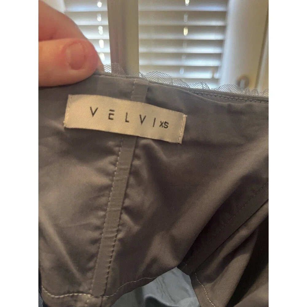 GEORGIA MINI DRESS - SMOKY BLUE- VELVI- Xsmall - Picture 6 of 14